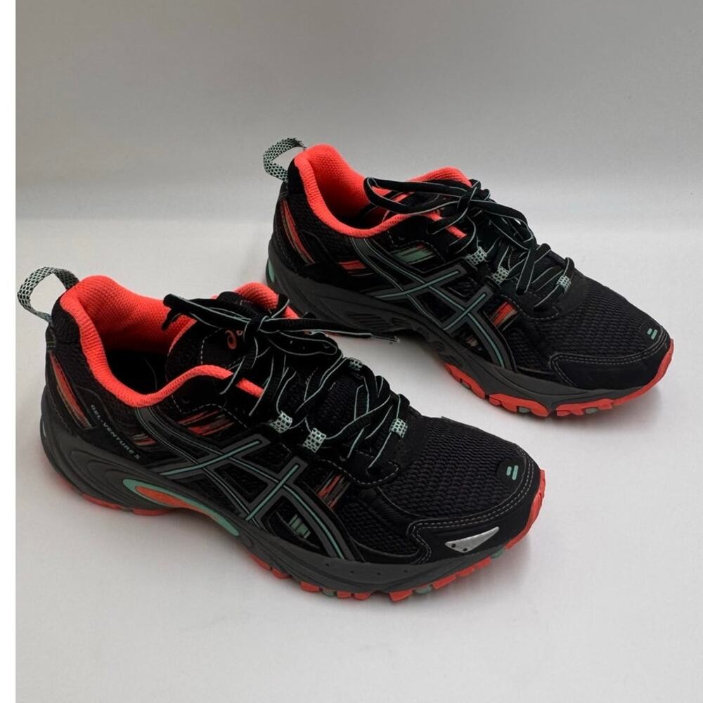 ASICS Trail Running Shoes Black Orange Gel Venture Women’s US 7 - Picture 2 of 9